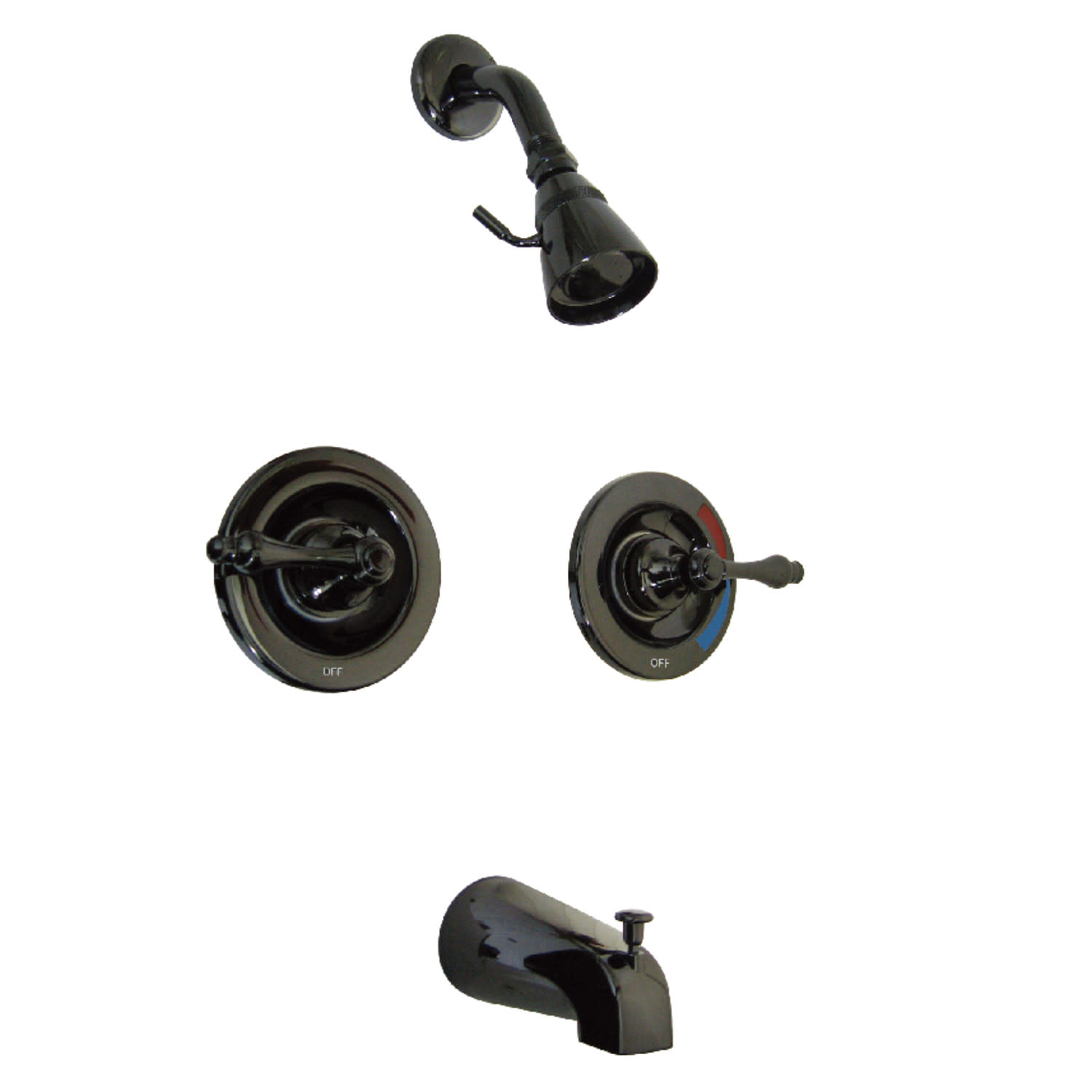 Photos - Shower System Kingston Brass NB66.AL Water Onyx Tub and Shower Trim Package with 1.8 GPM Single Function Shower Head Black Stainless Steel 
