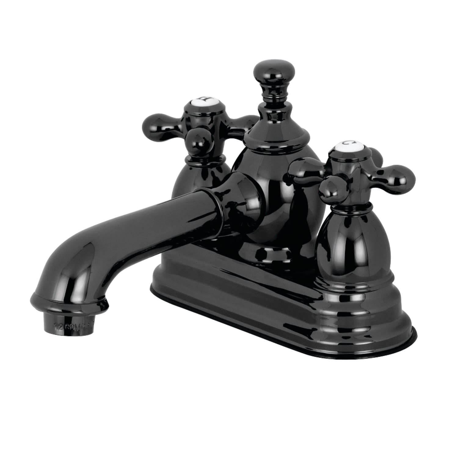 Photos - Tap Kingston Brass NS7000AX Water Onyx 1.2 GPM Centerset Bathroom Faucet with Pop-Up Drain Assembly Black Stainless Steel Faucet 