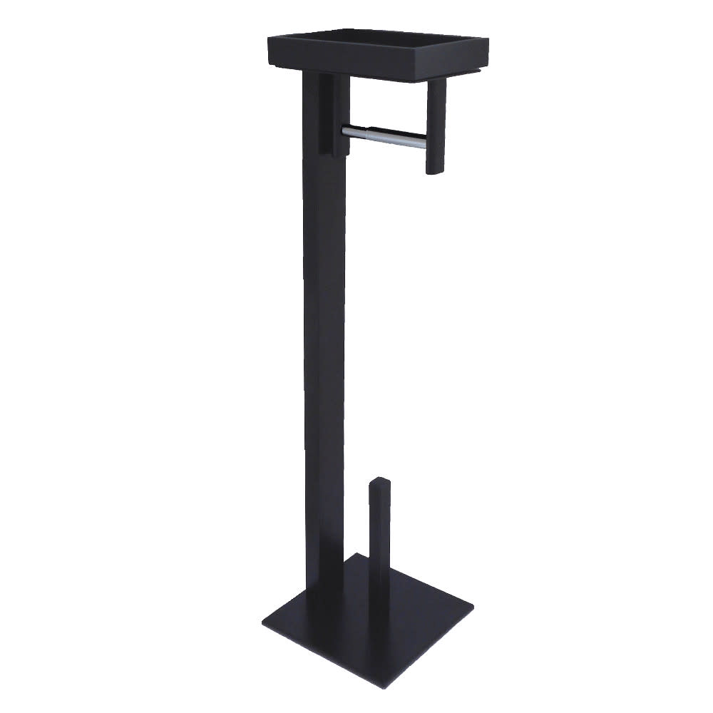 Kingston Brass SCC850 Edenscape Free Standing Spring Bar Toilet Paper Holder Matte Black Bathroom Hardware and Accessories Bathroom Hardware Toilet