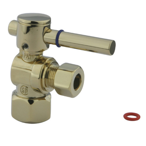 Photos - Shower Trap / Waste Kingston Brass CC4310.DL Fauceture Quarter Turn Valves  Polished Brass Valves Angle Stop V (1/2" FIP X 3/8" O.D. Compression)