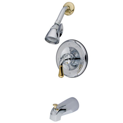 Photos - Shower System Kingston Brass KB163 Magellan Tub and Shower Trim with Multi Function Shower Head and Metal Lever Handle Polished Chrome / P 