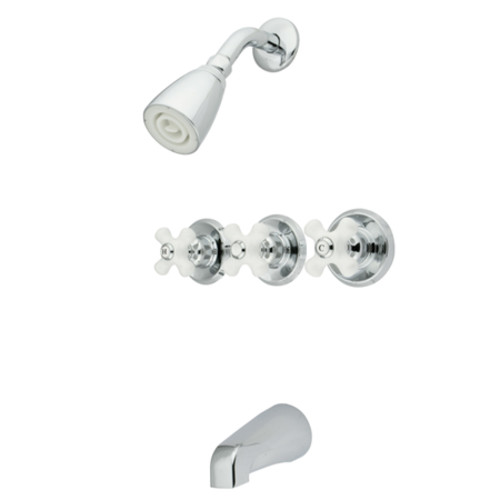 Photos - Shower System Kingston Brass KB23.PX Victorian Tub and Shower Trim Package with 1.8 GPM Single Function Shower Head Polished Chrome Shower
