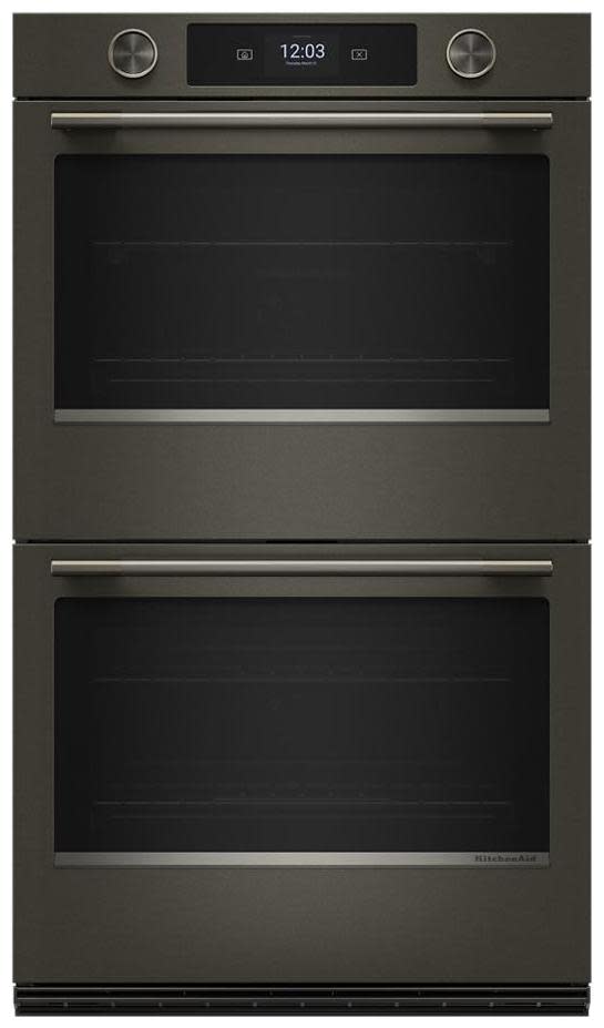 Photos - Oven KitchenAid KOED730S 30 Inch Wide Electric Double  with Even-Heat True Convection and Steam Bake with Tray Black Ore Cook 