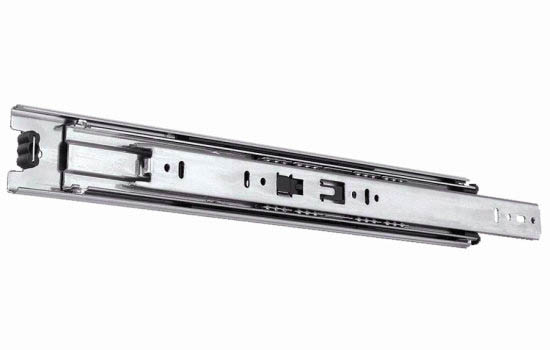 Knape and Vogt 8405B 12 8405 Series 12 Inch Over Travel Side Mount Ball Bearing Drawer Slide with 90 Lbs. Weight Capacity - Pair Anochrome Drawer