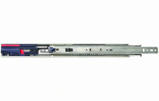 Knape and Vogt 8455FMB 18 8455FM Series 18 Inch Over Travel Side Mount Ball Bearing Drawer Slide with 90 Lbs. Weight Capacity Soft Close - Pair
