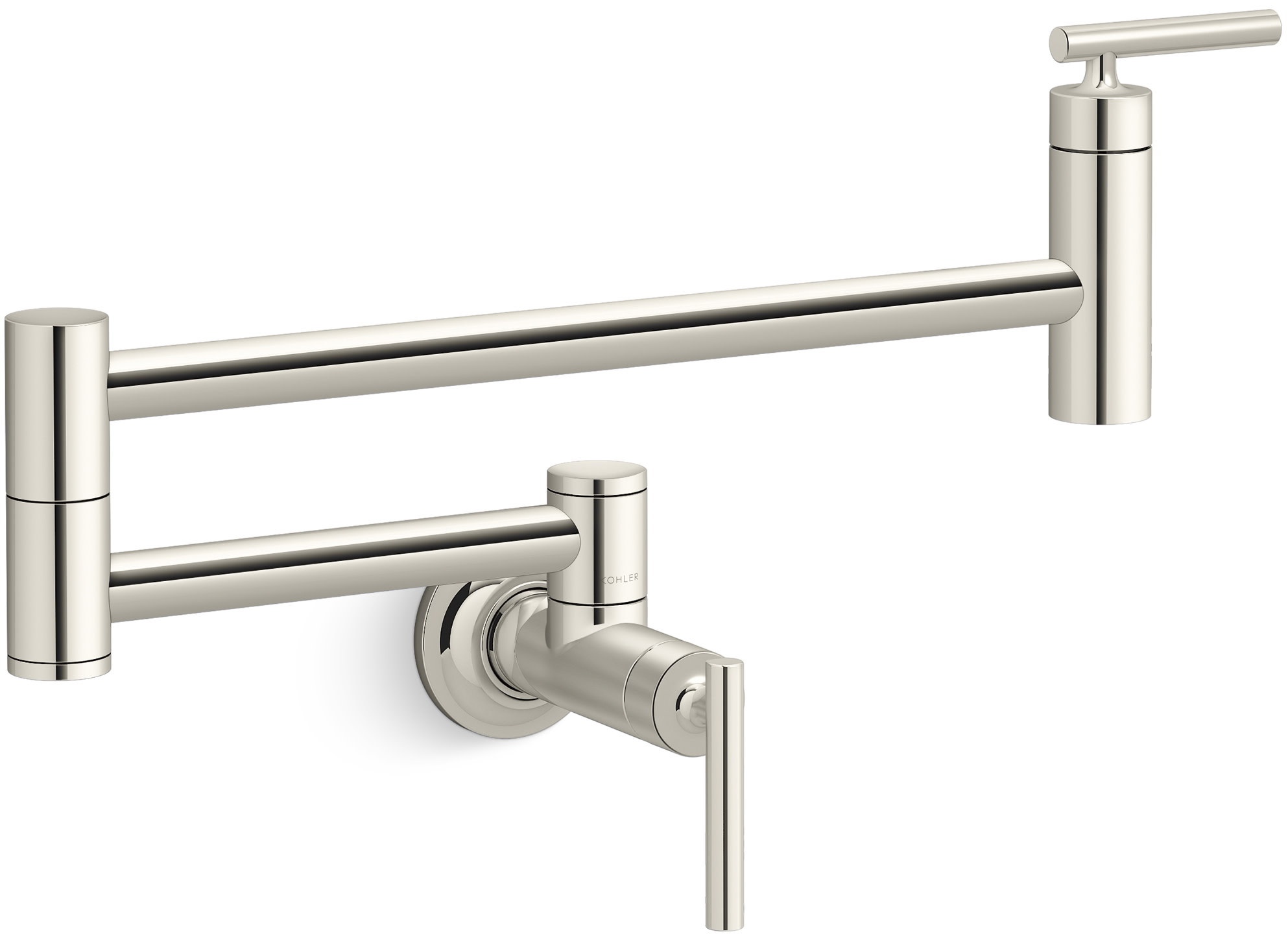 Photos - Tap Kohler K-35745 5.2 GPM Wall Mounted Single Hole Pot Filler Vibrant Polished Nickel Faucet Pot Filler Single Handle K-35745-S 