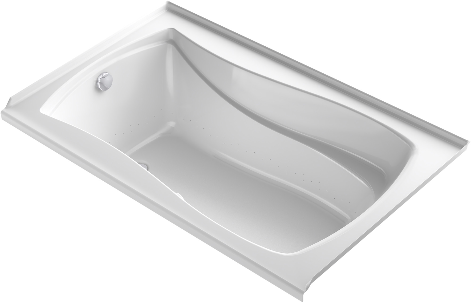 Kohler K-1239-GHLAW Mariposa 60" Alcove Acrylic Air Tub with Left Drain and Overflow White Tub Air Alcove