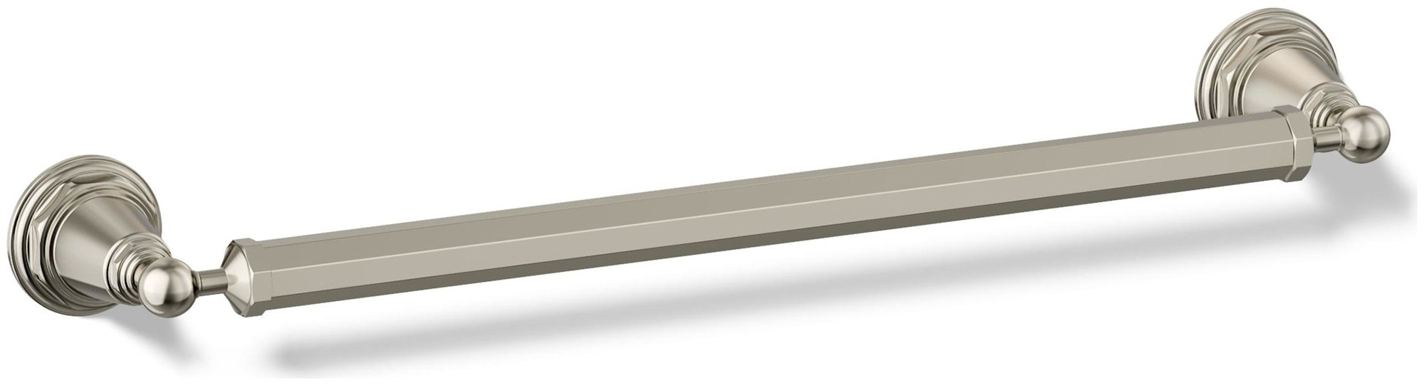 Photos - Towel Holder Kohler K-13108 18" Towel Bar from the Pinstripe Collection Polished Nickel Bathroom Hardware and Accessories Bathroom Hardwa 