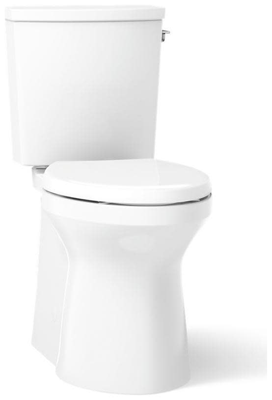 Photos - Toilet Kohler K-20450-RA Irvine 1.28 GPF Two Piece Elongated Chair Height  with Right Handed Trip Lever - Less Seat White Toi 