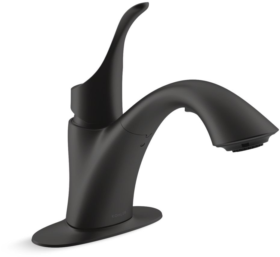Photos - Tap Kohler K-22035 Simplice 4 GPM Deck Mounted Single Handle Two-Function Laundry Faucet with Sweep Spray Technology Matte Black 