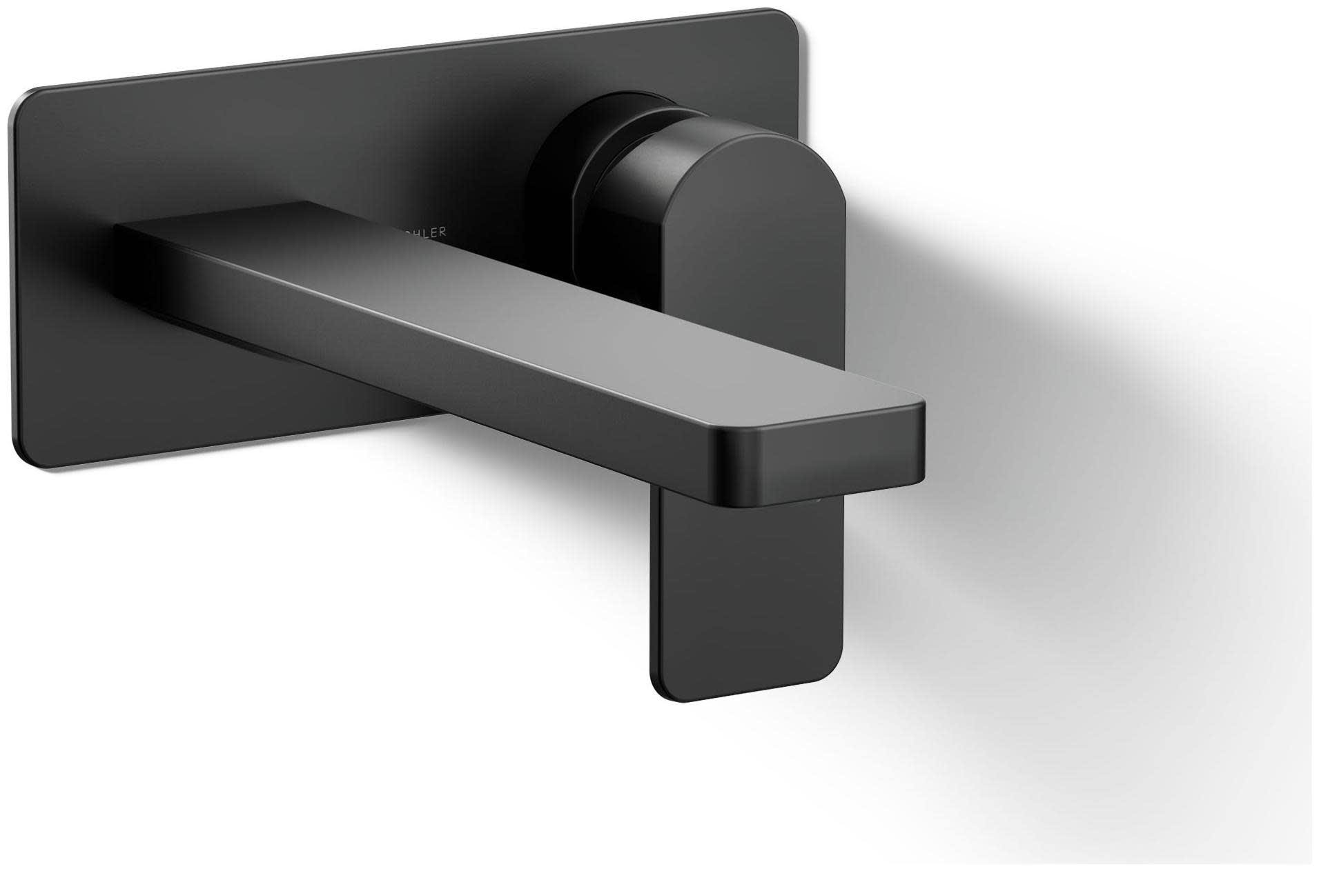 Photos - Tap Kohler K-22567-4 Parallel 1.2 GPM Wall Mounted Centerset Bathroom Faucet Matte Black Faucet Bathroom Sink Faucets Single Han 