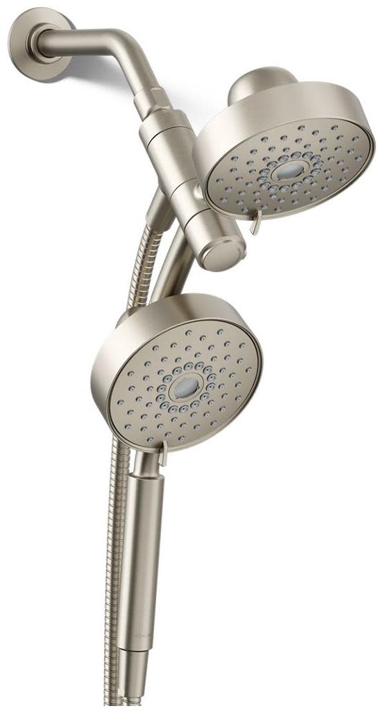Kohler K-23219-G Purist 1.75 GPM Multi Function Shower Head with MasterClean Technology - Included Handshower and Hose Vibrant Brushed Nickel Showers