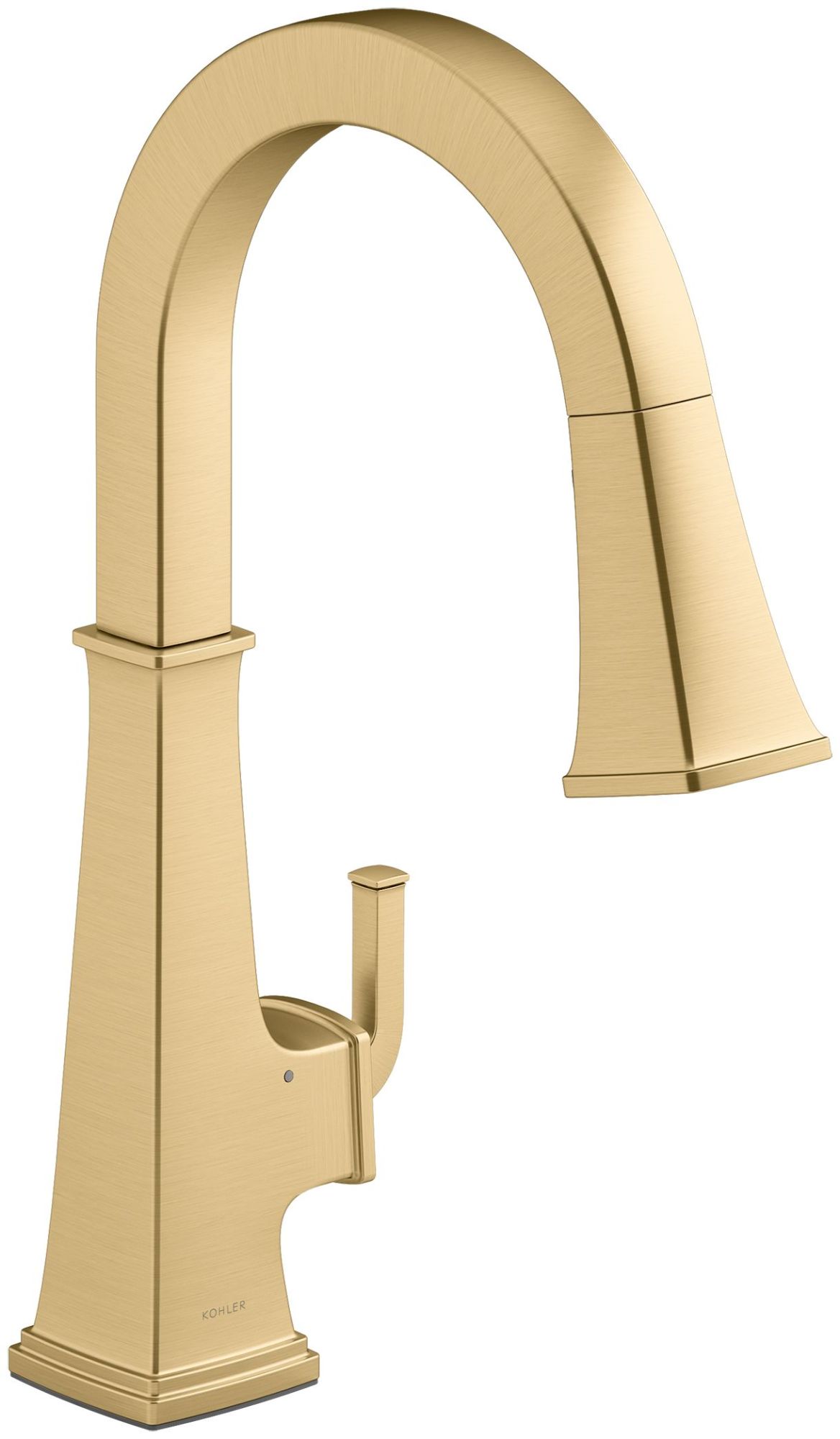 Photos - Tap Kohler Touchless Riff Electronic Voice Activated Pullout Spray Kitchen Faucet Vibrant Brushed Moderne Brass Single Handle  