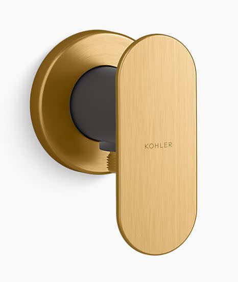 Kohler K-26289 Statement Wall-Mount Handshower Holder with Supply Elbow and Check Valve Vibrant Brushed Moderne Brass Bath and Shower Accessories