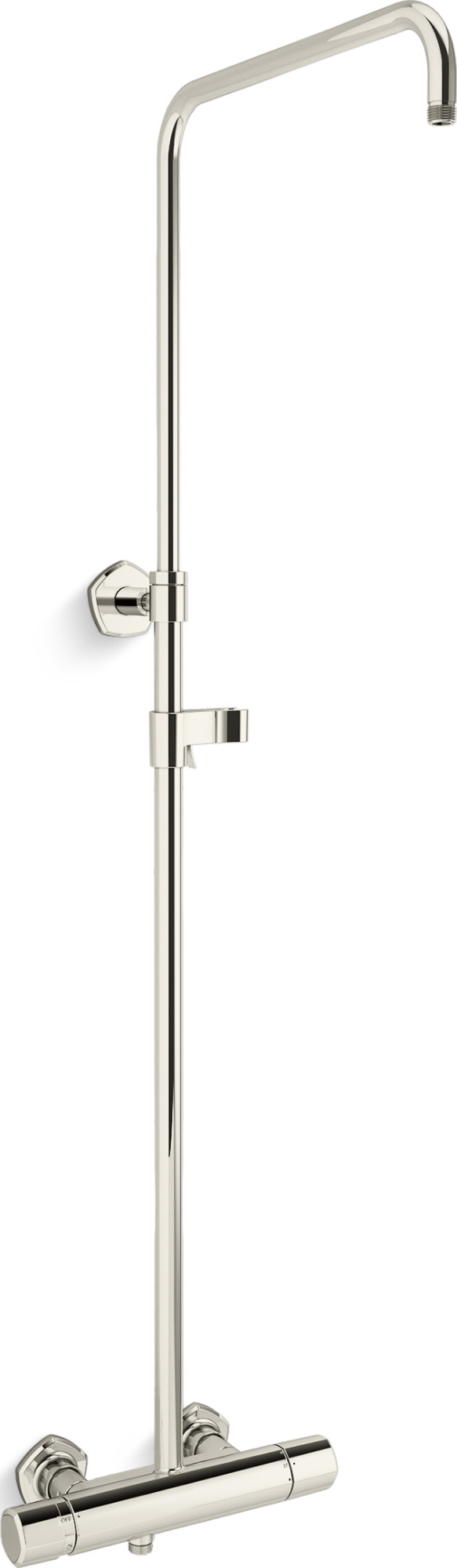 Kohler K-27031-9 Occasion Two-Way Exposed Thermostatic Valve and Shower Column Kit Vibrant Polished Nickel Showers Retrofit Showers Exposed Shower