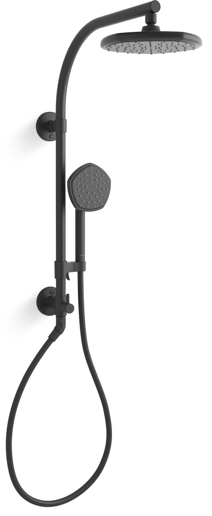 Kohler K-27118-G HydroRail-R Occasion Retrofit Shower with Shower Head Hand Shower Slide Bar and Hose Matte Black Showers Retrofit Showers