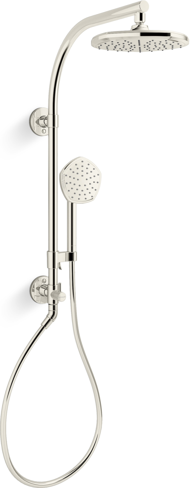 Kohler K-27118-G HydroRail-R Occasion Retrofit Shower with Shower Head Hand Shower Slide Bar and Hose Vibrant Polished Nickel Showers Retrofit