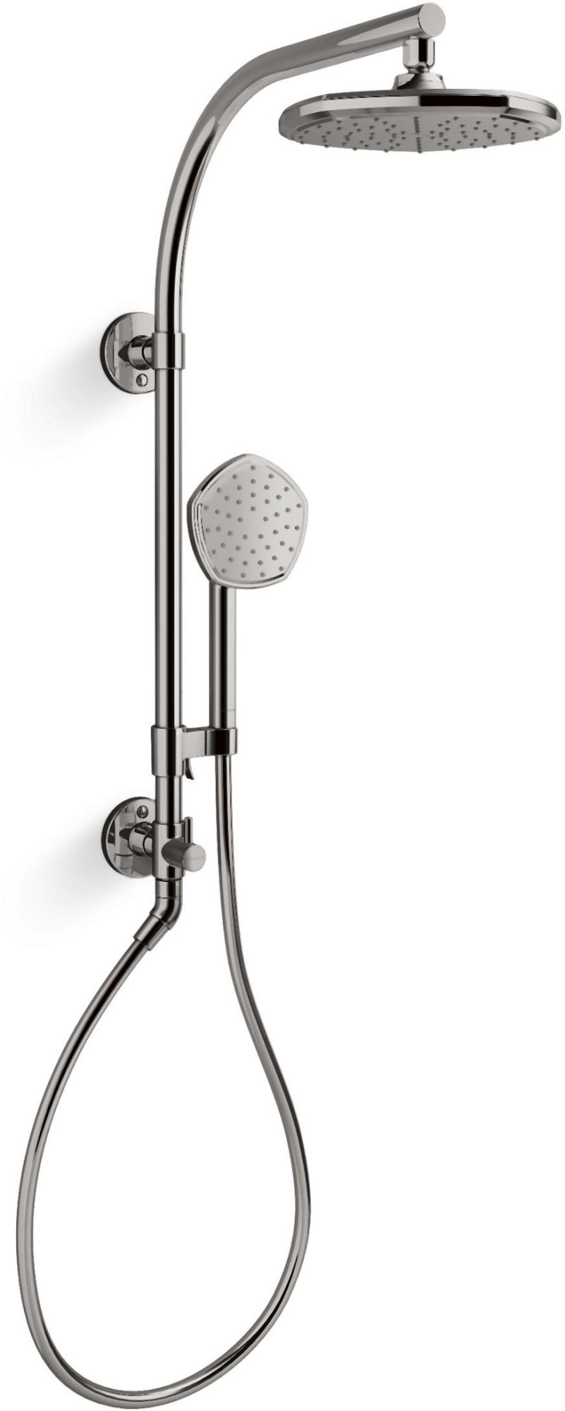 Kohler K-27118-G HydroRail-R Occasion Retrofit Shower with Shower Head Hand Shower Slide Bar and Hose Vibrant Titanium Showers Retrofit Showers
