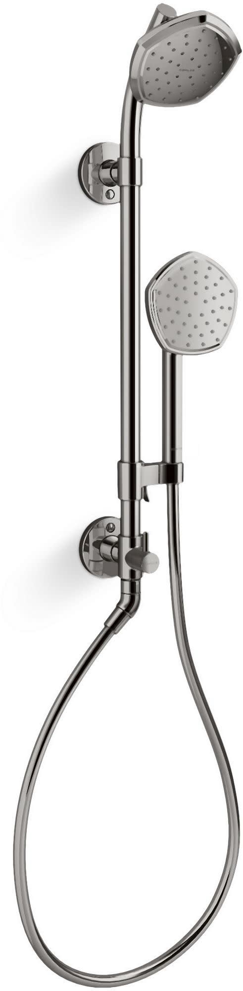 Kohler K-27119-G HydroRail-S Occasion Retrofit Shower with Shower Head Hand Shower Slide Bar and Hose Vibrant Titanium Showers Retrofit Showers