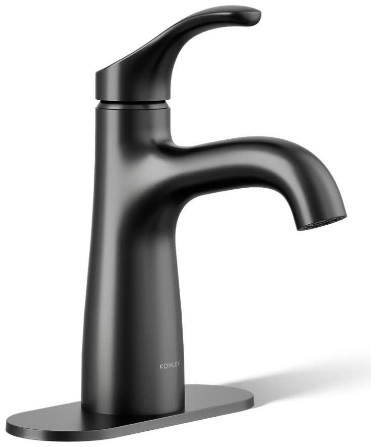 Photos - Tap Kohler K-27389-4K Simplice 1.0 GPM Single Hole Bathroom Faucet with Clicker Drain Assembly Matte Black Faucet Bathroom Sink