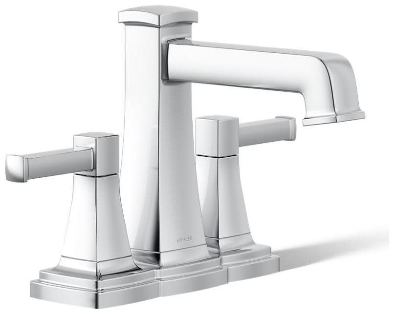 Photos - Tap Kohler K-27398-4N Riff 0.5 GPM Centerset Bathroom Faucet Polished Chrome Faucet Bathroom Sink Faucets Double Handle K-27398 