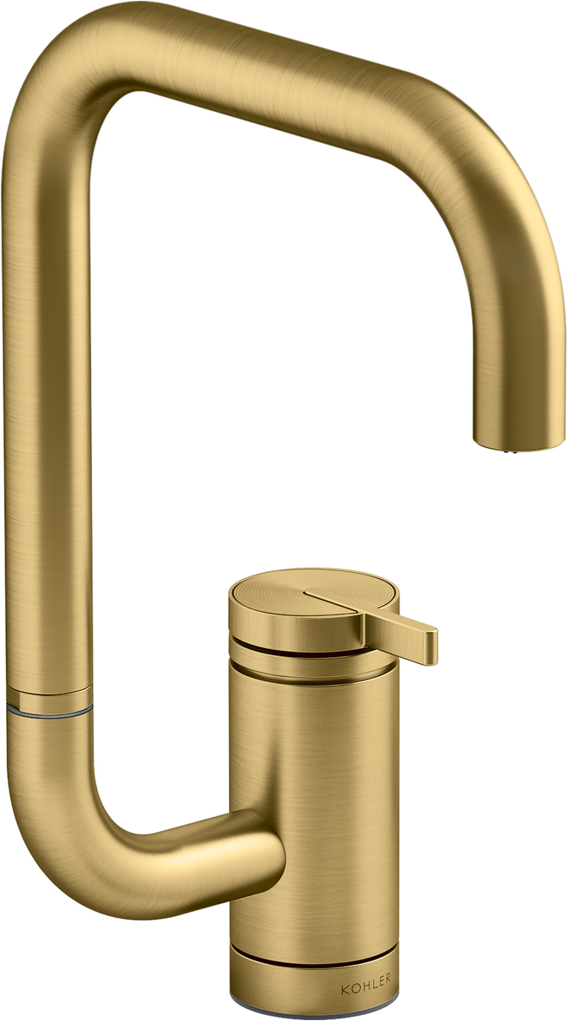 Kohler K-28290 Components 1.5 GPM Single Hole Bar Faucet with Extended Reach Angled High-Arch Spout and Two Function Aerator with SoftRinse Spray