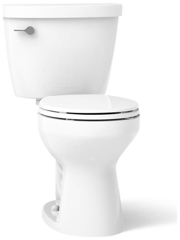 Photos - Toilet Kohler K-31640 Cimarron 1.6 GPF Two Piece Round Chair Height  with Left Hand Lever - Less Seat White s and Bidet 