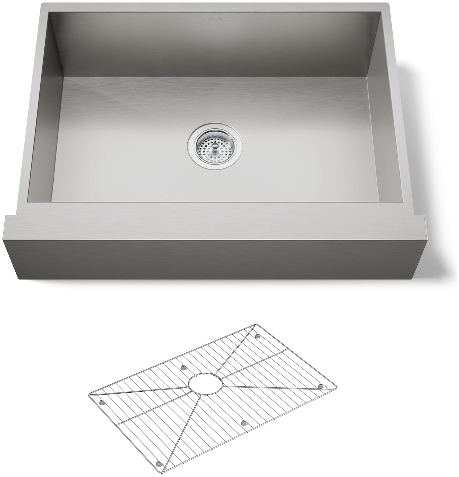 Photos - Kitchen Sink Kohler K-3936 Vault 30" Single Basin Under-Mount 18-Gauge Stainless Steel with Self Trimming Stainless Steel Si