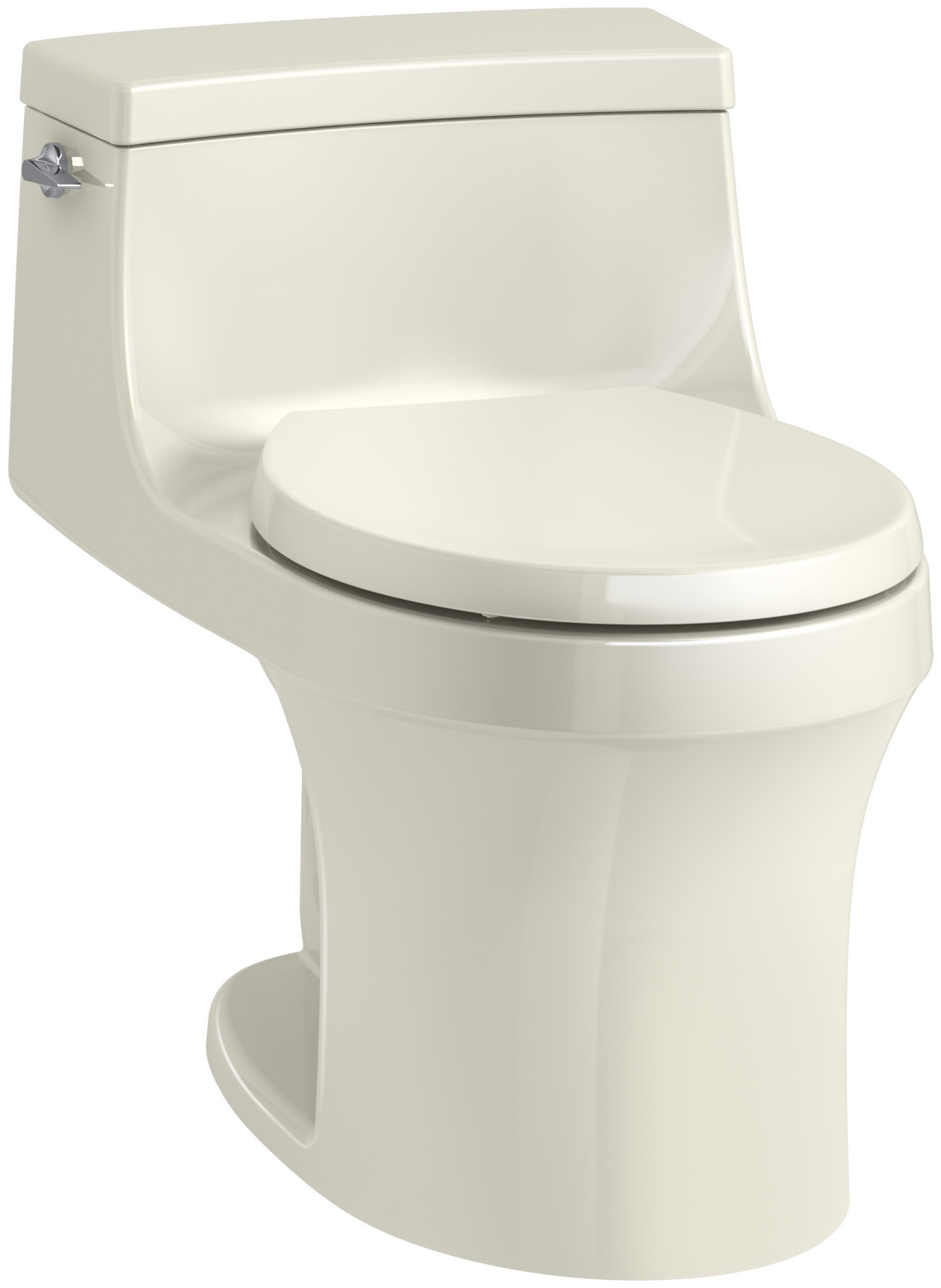 Photos - Toilet Kohler K-4007 San Souci 1.28 GPF One-Piece Round-Front  with AquaPiston Technology - Seat Included Biscuit s and 