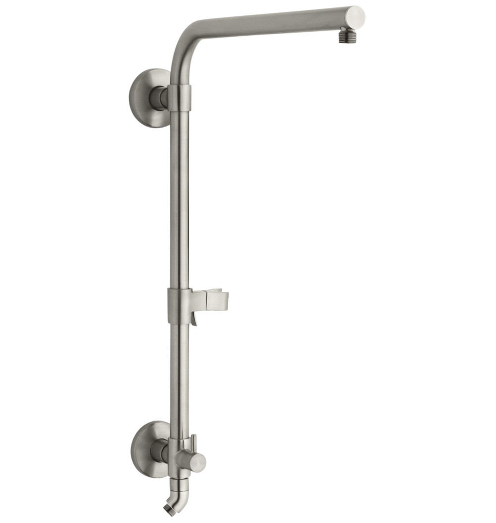 Kohler K-45212 HydroRail Retrofit Shower with Shower Arm Vibrant Brushed Nickel Showers Retrofit Showers Exposed Shower Pipe Risers