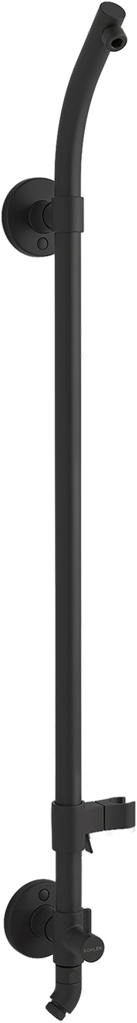 Kohler K-45905 HydroRail Retrofit Shower with Shower Arm Matte Black Showers Retrofit Showers Exposed Shower Pipe Risers