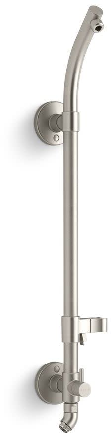 Kohler K-45906 HydroRail Retrofit Shower with Shower Arm Vibrant Brushed Nickel Showers Retrofit Showers Exposed Shower Pipe Risers