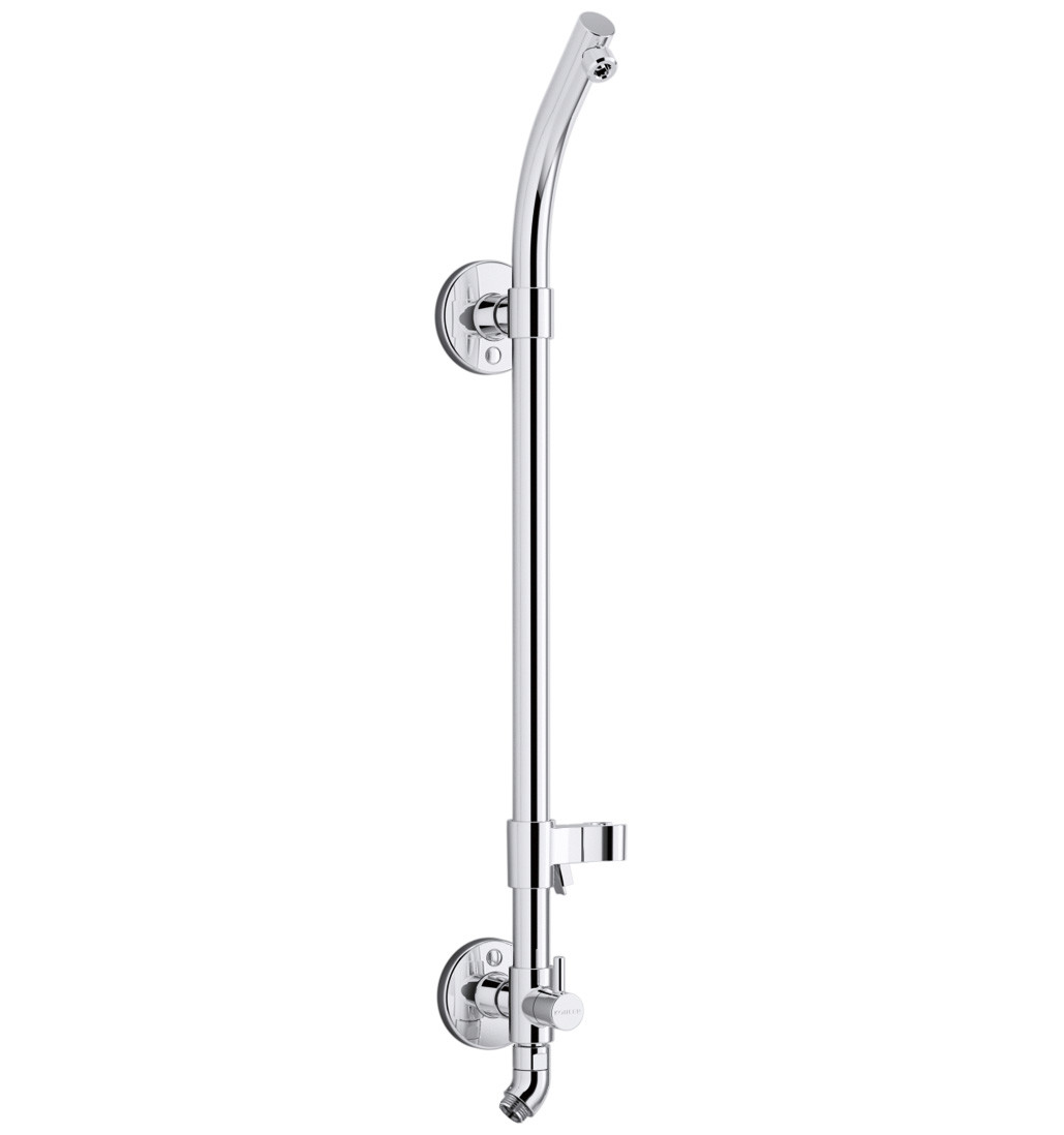 Kohler K-45906 HydroRail Retrofit Shower with Shower Arm Polished Chrome Showers Retrofit Showers Exposed Shower Pipe Risers