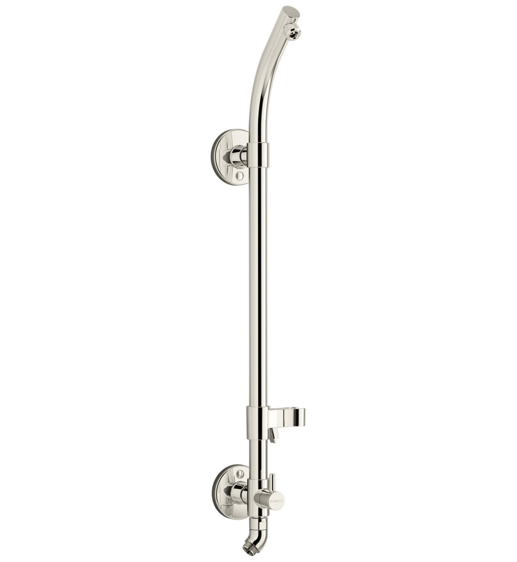 Kohler K-45906 HydroRail Retrofit Shower with Shower Arm Vibrant Polished Nickel Showers Retrofit Showers Exposed Shower Pipe Risers