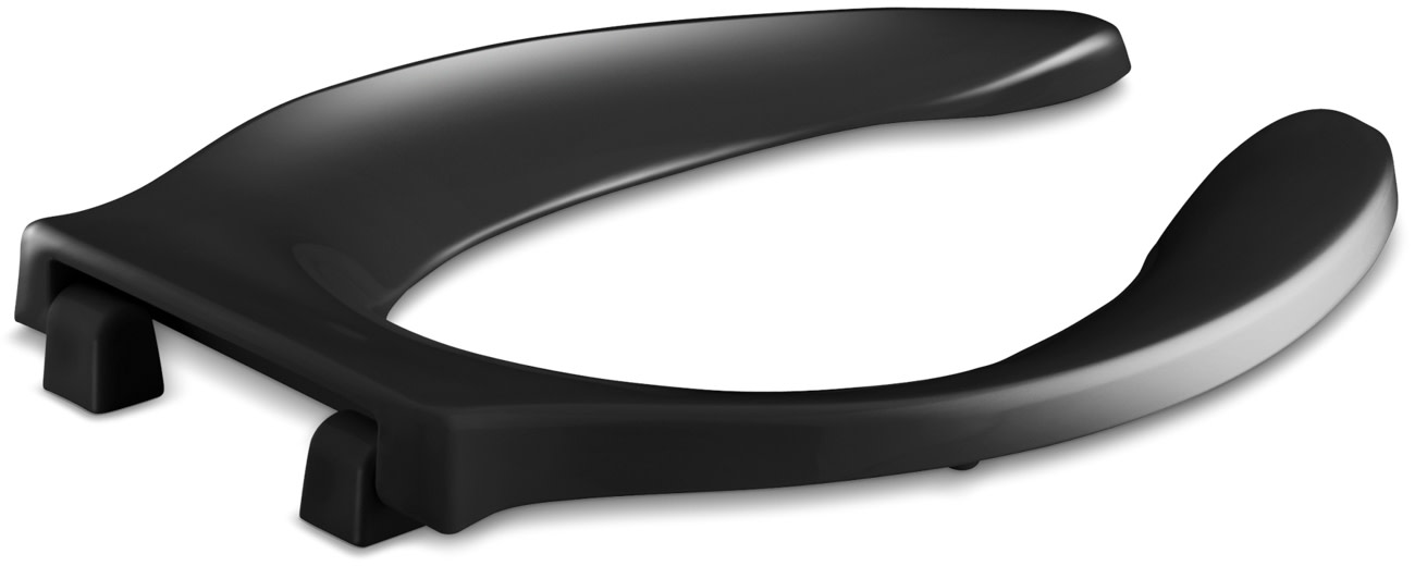 Photos - Toilet Seat Kohler K-4731-C Stronghold Elongated Open-Front  with Integrated Handle and Check Hinge Black Black Toilets and B 