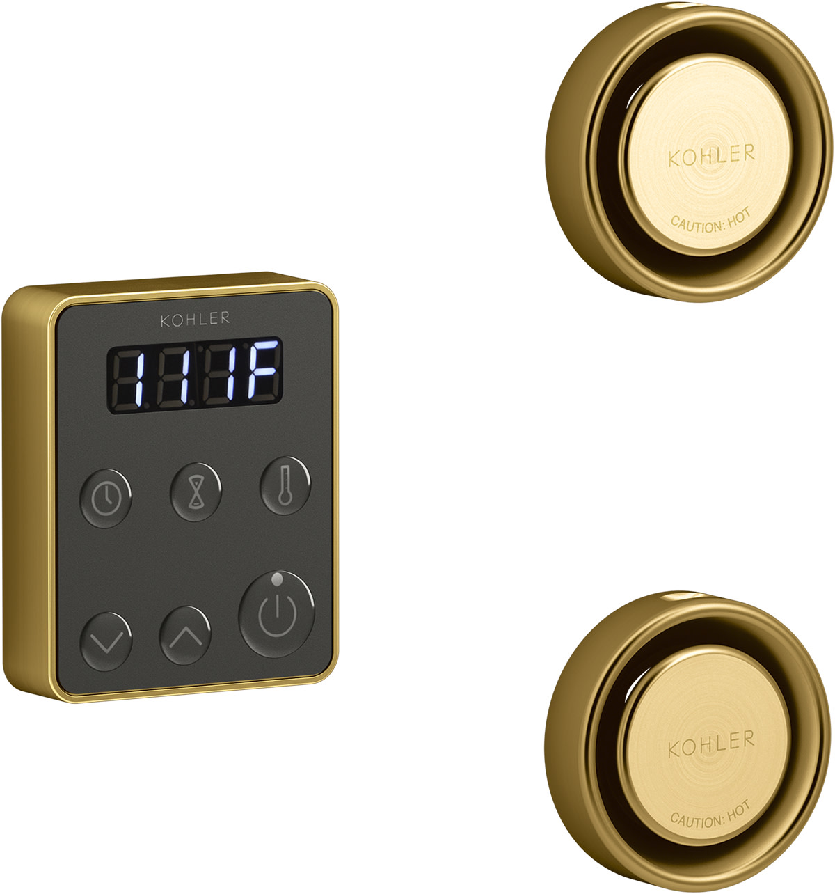 Kohler K-5558 Invigoration Tandem Steam Control Kit with Fast-Response Power Clean Digital Clock and Two Steam Heads with Aromatherapy Reservoirs