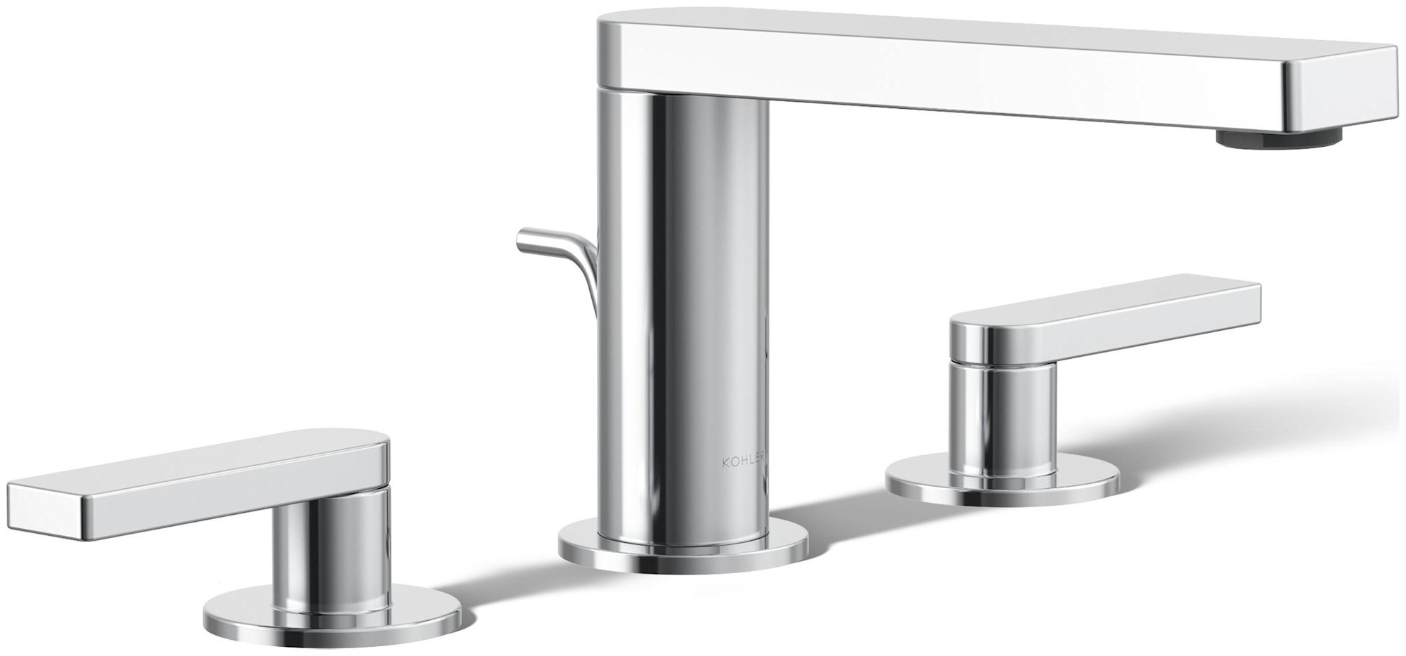 Photos - Tap Kohler K-73060-4 Composed Widespread Bathroom Faucet with Lever Handles - Pop Up Included Polished Chrome Faucet Bathroom Si 