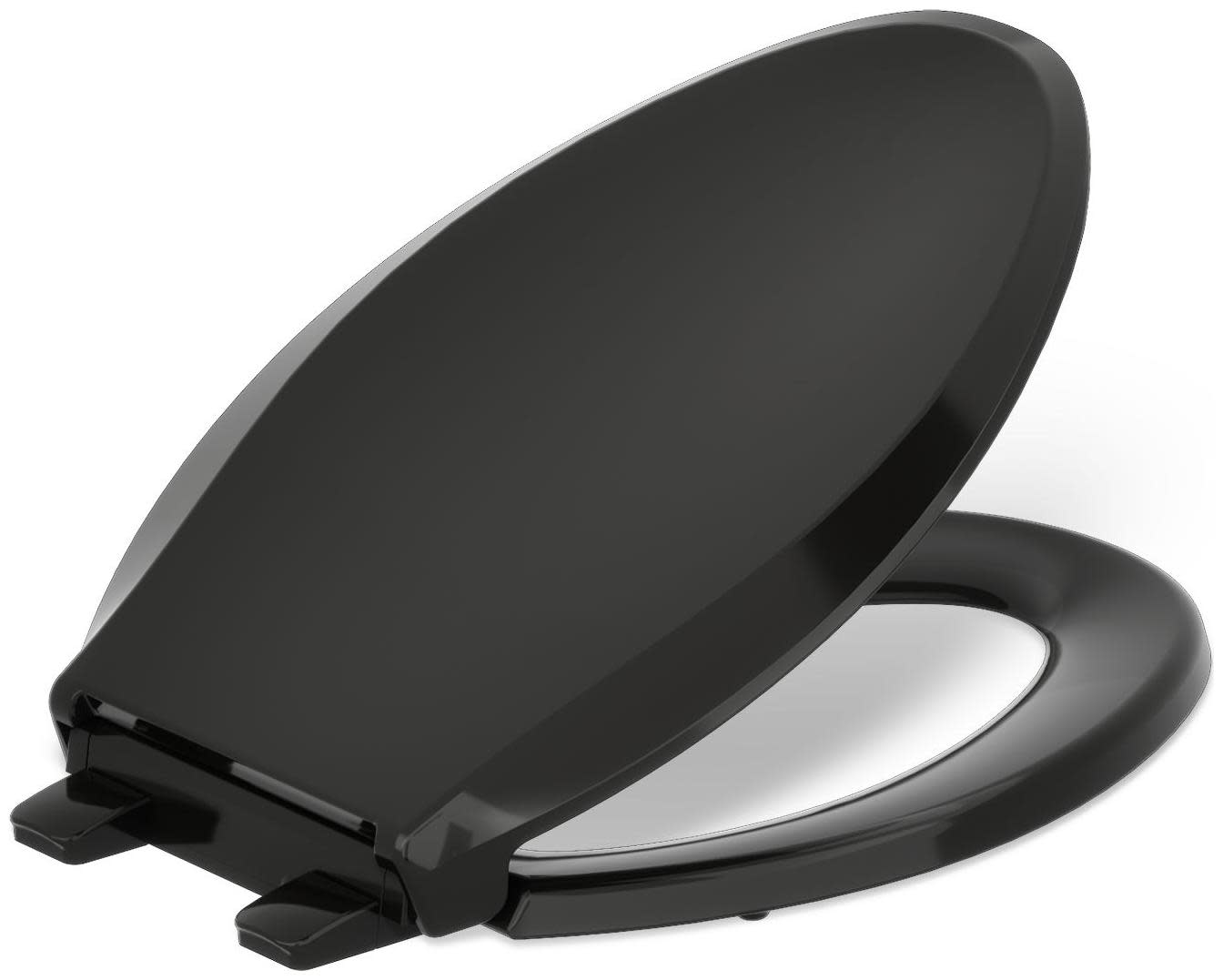 Photos - Toilet Seat Kohler K-75796-RL Cachet Elongated Closed-Front  with Quiet-Close Grip-Tight Bumpers and Night Light Black Black 