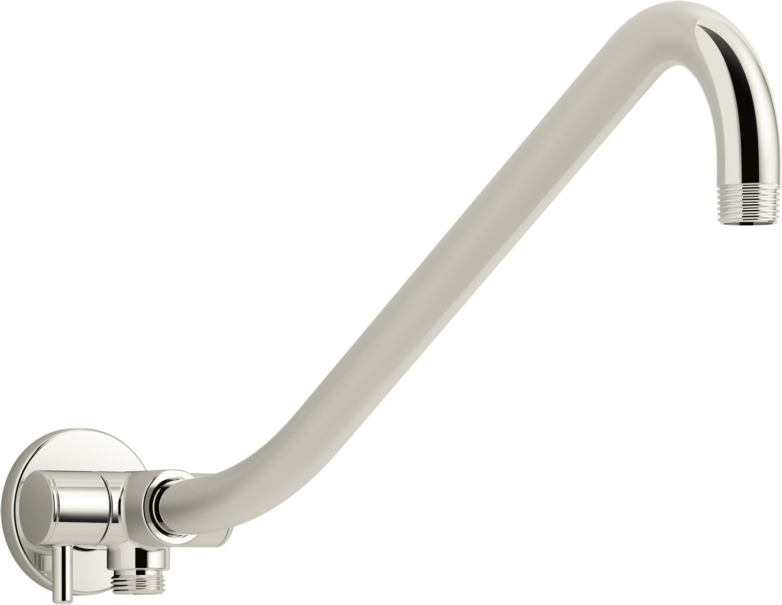 Kohler K-76337 Gooseneck Rainhead Arm with 2-way Diverter Vibrant Polished Nickel Bath and Shower Accessories Shower Components Shower Arms