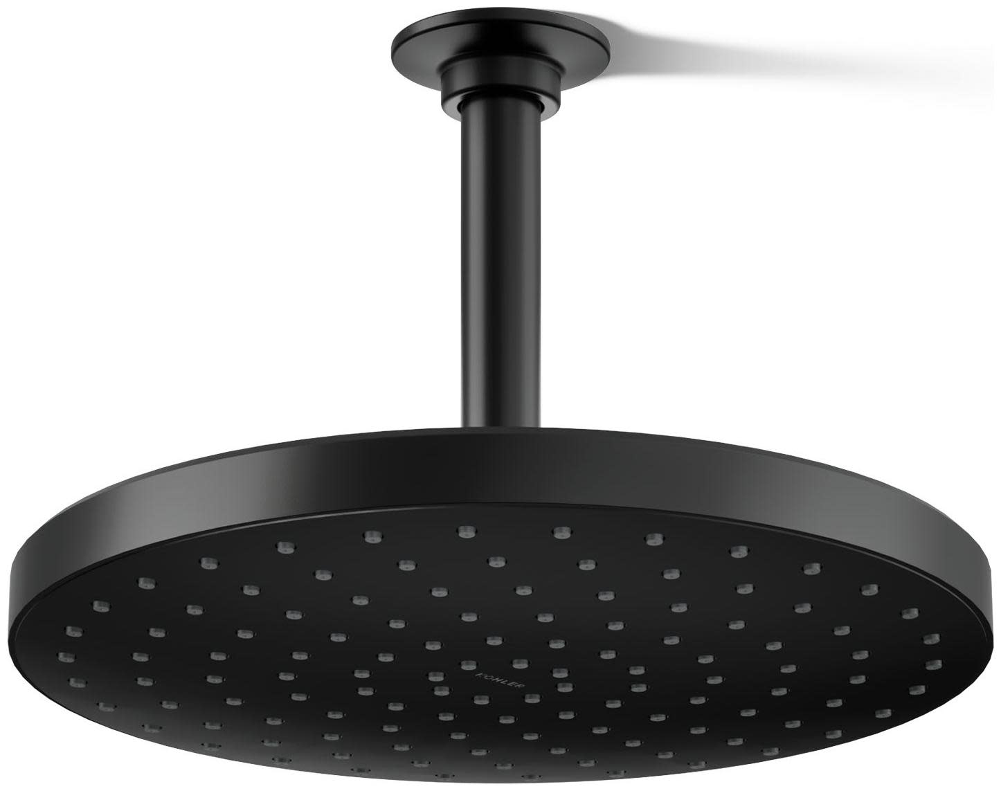 Photos - Shower System Kohler K-76465-Y Awaken Round 10" Single Function 2.5 GPM Rainhead with MasterClean Sprayface Matte Black Showers Shower Hea 