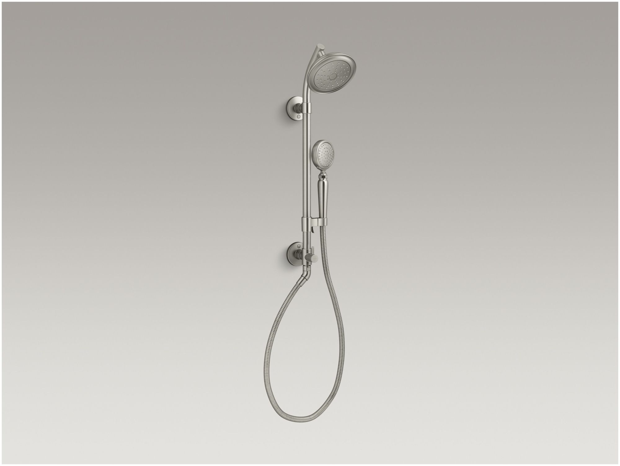 Kohler K-76472-Y HydroRail-S 2.5 GPM Single Function Shower Head with MasterClean Technology - Included Handshower Slide Bar and Hose Vibrant