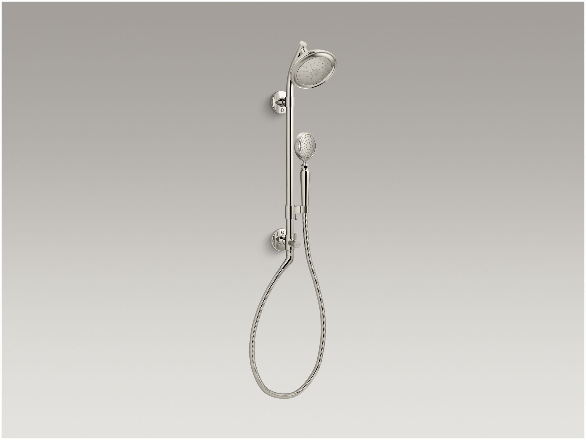 Kohler K-76472-Y HydroRail-S 2.5 GPM Single Function Shower Head with MasterClean Technology - Included Handshower Slide Bar and Hose Vibrant