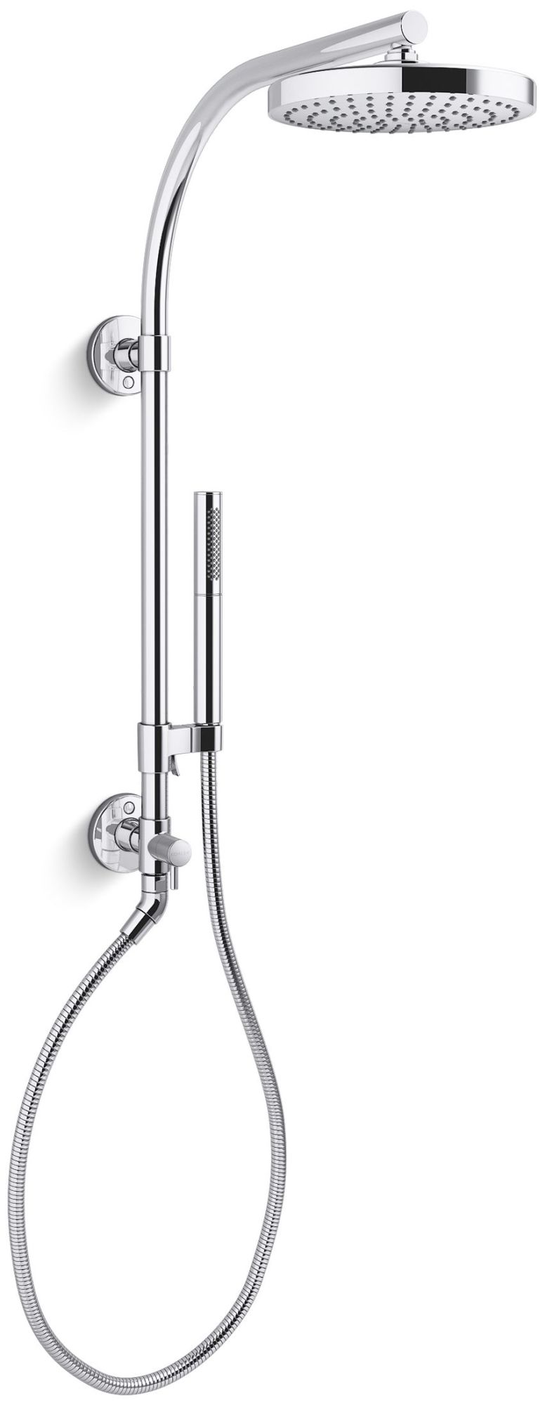 Kohler K-76474-Y HydroRail-R 2.5 GPM Single Function Shower Head with MasterClean Technology - Included Handshower Slide Bar and Hose Polished