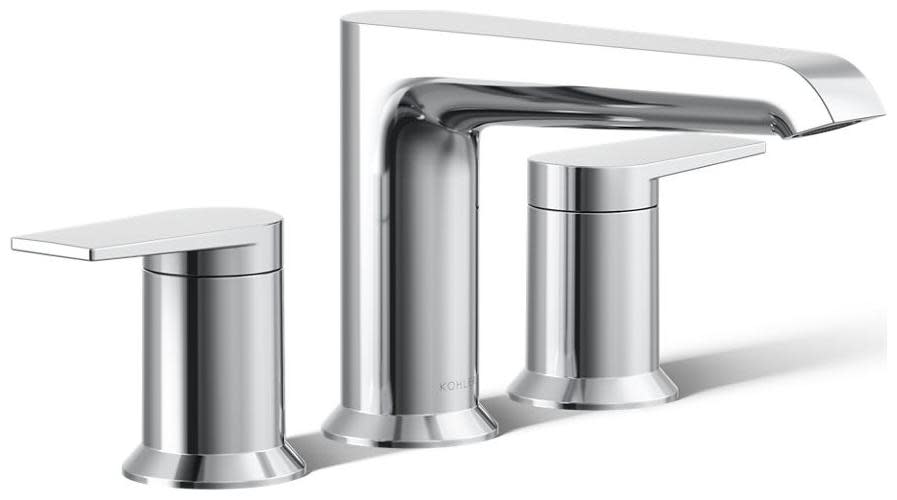 Photos - Tap Kohler K-T25740-4 Hint Deck Mounted Roman Tub Filler Polished Chrome Faucet Roman Tub Double Handle K-T25740-4-CP