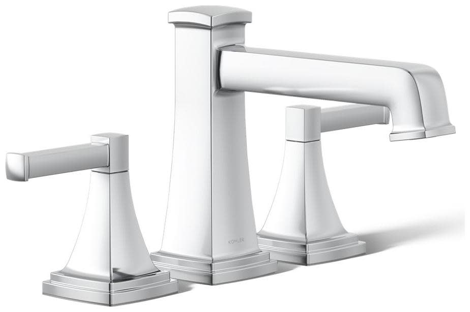 Photos - Tap Kohler K-T27405-4 Riff Deck Mounted Roman Tub Filler Polished Chrome Faucet Roman Tub Double Handle K-T27405-4-CP 