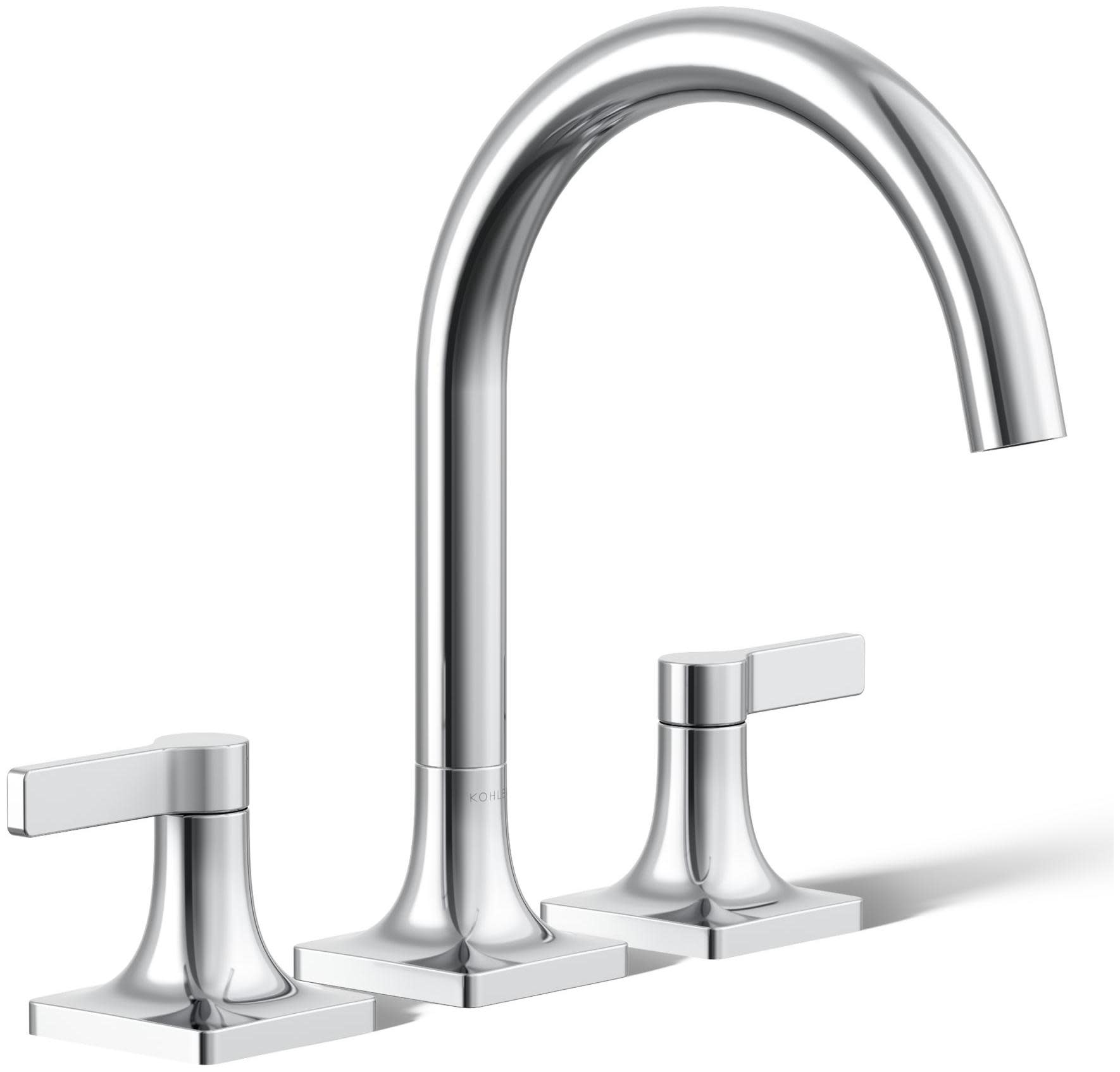 Photos - Tap Kohler K-T28131-4 Venza Deck Mounted Roman Tub Filler Polished Chrome Faucet Roman Tub Double Handle K-T28131-4-CP 