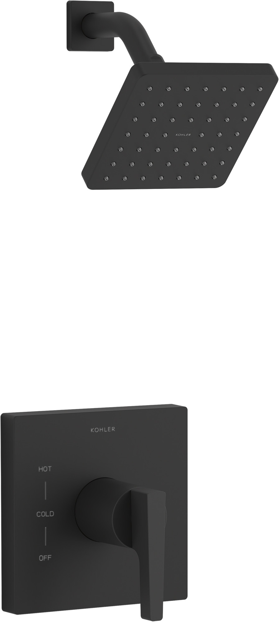 Kohler K-TS99764-4G Honesty Shower Only Trim Package with 1.75 GPM Single Function Shower Head and Katalyst Spray Technology Matte Black Showers