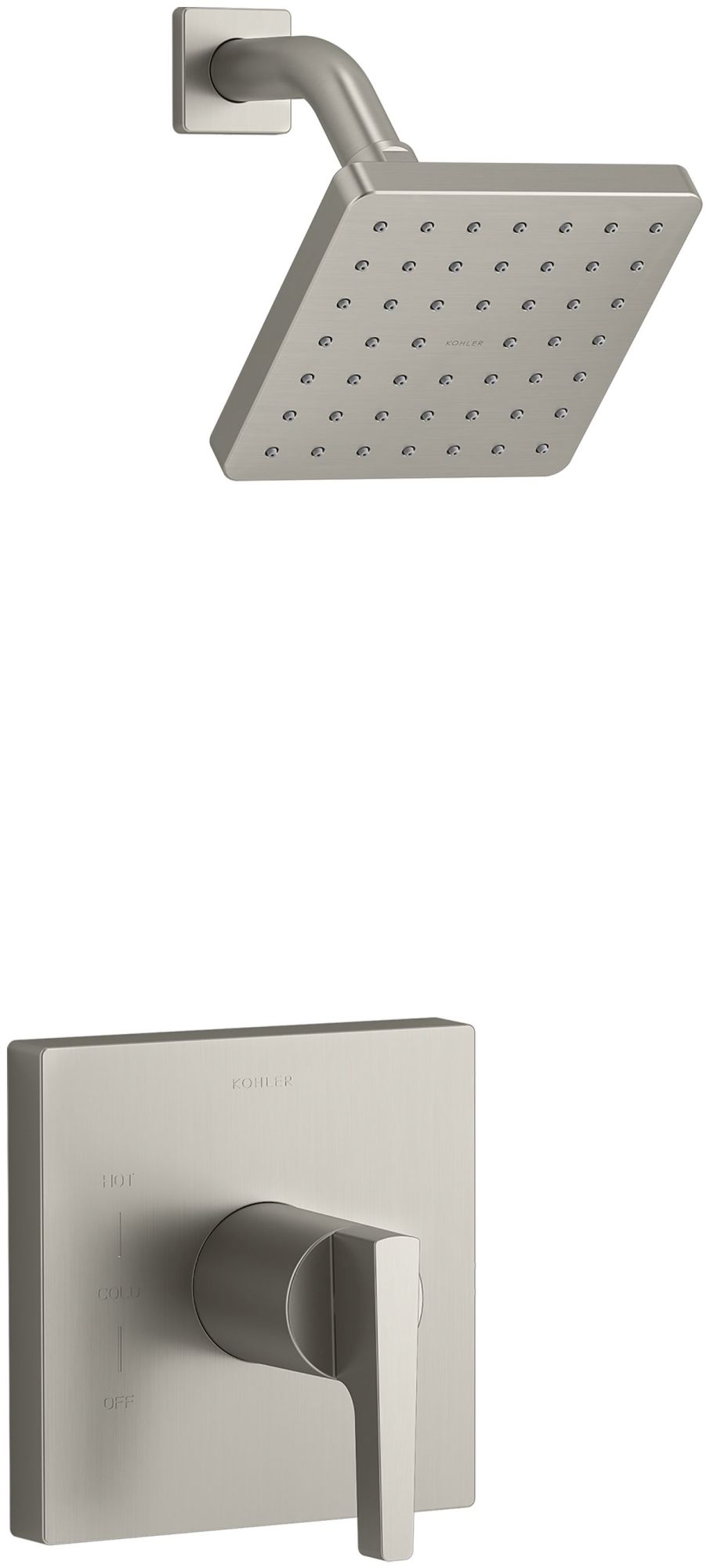 Kohler K-TS99764-4G Honesty Shower Only Trim Package with 1.75 GPM Single Function Shower Head and Katalyst Spray Technology Vibrant Brushed Nickel
