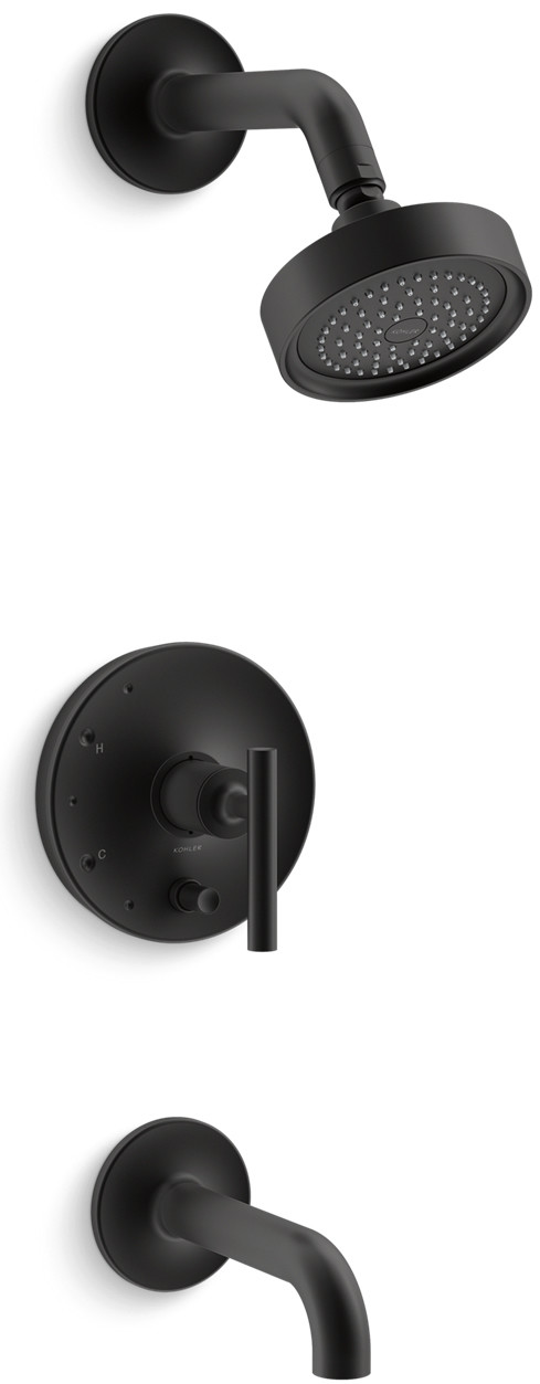 Photos - Shower System Kohler K-T14421-4 Purist Tub and Shower Trim Package with 2.5 GPM Single Function Shower Head with Katalyst MasterClean and
