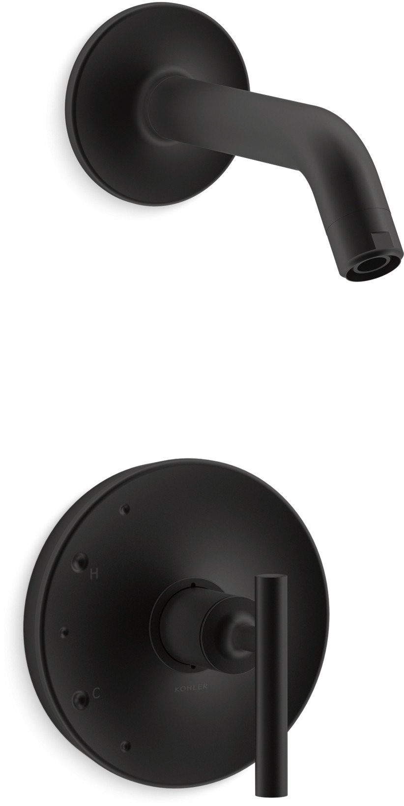 Kohler K-TLS14422-4 Purist Shower Only Trim Package with Rite-Temp Technology Matte Black Showers Shower Only Pressure Balanced
